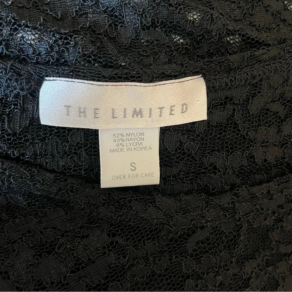 The Limited Black Sheer Long Sleeve Lace Top | Size Small - Picture 9 of 10